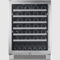 24 Inch Wide 53 Bottle Capacity Single Zone Wine Cooler With Left Swing Door