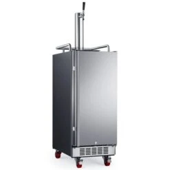 15 Inch Wide 1 Tap Outdoor Kegerator With Forced Air Refrigeration And Air Cooled Beer Tower