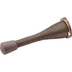 3In. Spring Door Stop W/ Rubber Tip - Dark Brushed Antique Copper