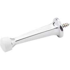 Solid Door Stop W/ Fixed Screw Attachment - Polished Chrome
