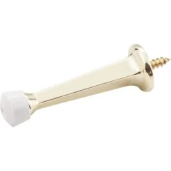 Solid Door Stop W/ Fixed Screw Attachment - Finish: Polished Brass