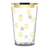 12 Oz Clear With Gold Dots Round Disposable Plastic Tumblers 240 Cups, 240PK