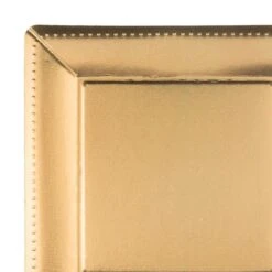 13" Gold Square Edge Beaded Disposable Paper Charger Plates (120 Plates), 120PK