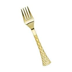 Shiny Gold Glamour Cutlery Disposable Plastic Forks (600 Forks), 600PK