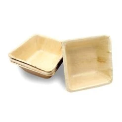 3 Oz. Square Palm Leaf Eco Friendly Mini Disposable Bowls (100 Bowls), 100PK