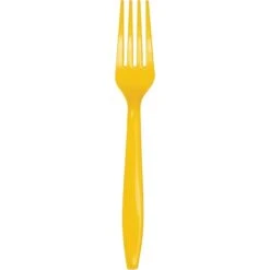 School Bus Yellow Plastic Forks, 7", 288PK