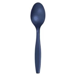 Navy Blue Plastic Spoons, 6.75", 600PK