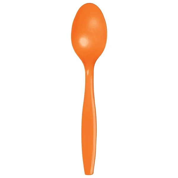 Sunkissed Orange Plastic Spoons, 6.75", 600PK 1 Sunkissed Orange Plastic Spoons, 6.75", 600PK