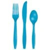Blue Assorted Plastic Cutlery, Turquoise, 288PK