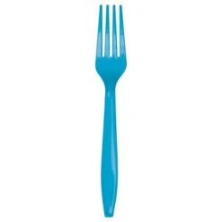 Turquoise Blue Plastic Forks, 7", 288PK