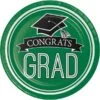 Creative Converting Graduation School Spirit Green Dessert Plates, 7", 180PK