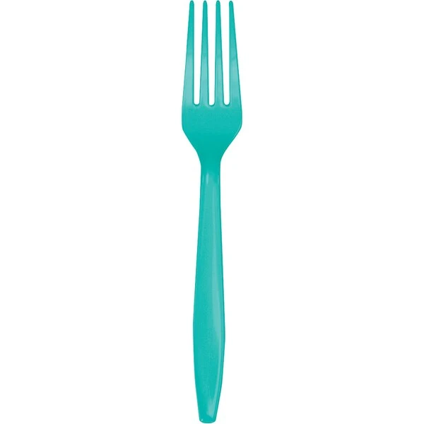 Teal Lagoon Plastic Forks, 7", 288PK 1 Teal Lagoon Plastic Forks, 7", 288PK