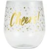 "Cheers" Plastic Stemless Wine Glasses By, 14oz, 6PK