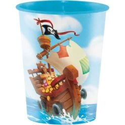 Creative Converting Treasure Island Pirate Plastic Cup, 16oz, 12PK