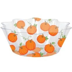 Creative Converting 8" X 3" Pumpkins And Leaves Bowl PK12, 12PK