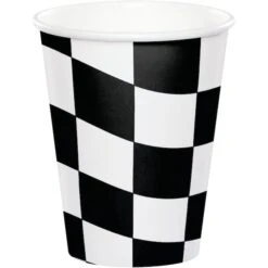 Creative Converting Black And White Check Cups, 9oz, 96PK