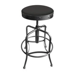 Adjustable Stool, Clear Coat Finish, Canter Iron Seat