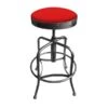 Adjustable Stool, Clear Coat Finish, Canter Red Seat