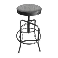 Adjustable Stool, Clear Coat Finish, Graph Seat