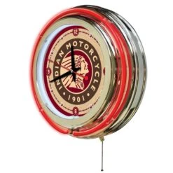 Indian Motorcycle Double Neon 15" Clock -Zoro Tools Shop Holland20Bar20Stool20Co Clk15IndnxxHDxx2xxd8927b