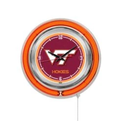 Virginia Tech University Double Neon 15" Clock