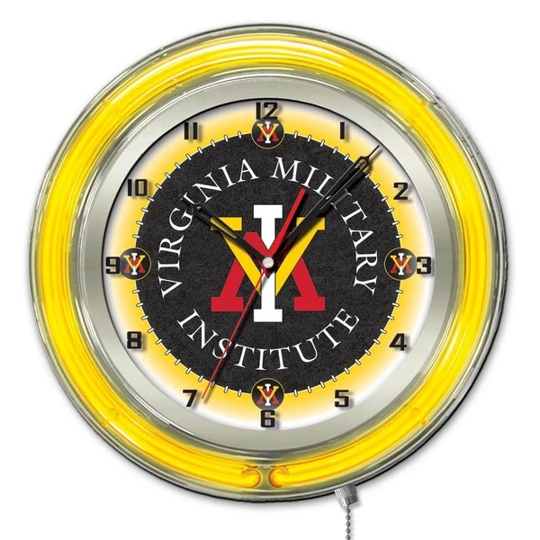 Virginia Military Institute Double Neon 19" Clock (VMI) 1 Virginia Military Institute Double Neon 19" Clock (VMI)