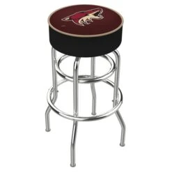 25" Arizona Coyotes Cushion Seat, 2-Ring Chrome Swivel Bar Stool