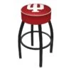 30" 4" Indiana Cushion Seat, Blk Wrinkle Base Swivel Bar Stool