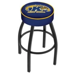 25" 4" Kent State Cushion Seat, Blk Wrinkle Base Swivel Bar Stool