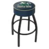25" Notre Dame Leprechaun Cushion Seat, Blk Wrnkl Base Swivel Bar Stool