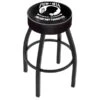 25" 4" POW/MIA Cushion Seat, Blk Wrinkle Base Swivel Bar Stool