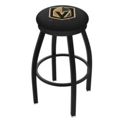 25" Blk Wrinkle Vegas Golden Knights Swivel Bar Stool, Accent Ring