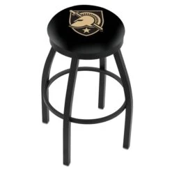 25" Blk Wrinkle US Military Academy ARMY Swivel Bar Stool, Accent Ring