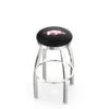 25" Chrome Arkansas Swivel Bar Stool, Accent Ring