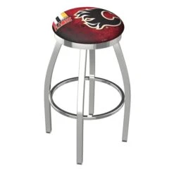 L8C2C Calgary Flames 36" Swivel Bar Stool With Chrome Finish