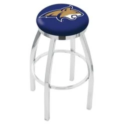 25" Chrome Montana State Swivel Bar Stool, Accent Ring