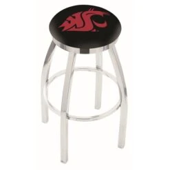 25" Chrome Washington State Swivel Bar Stool, Accent Ring