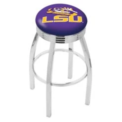 25" Chrome Louisiana State Swivel Bar Stool, Accent Ring