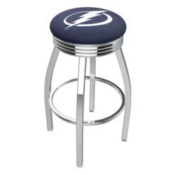 30" Chrome Tampa Bay Lightning Swivel Bar Stool, Accent Ring