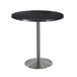42" Tall OD214 Stainless Steel Table Base 22" Diameter 36" Diameter Black Steel Top
