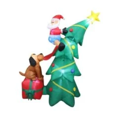 Christmas Inflatable 6ft Dog Bite Santa