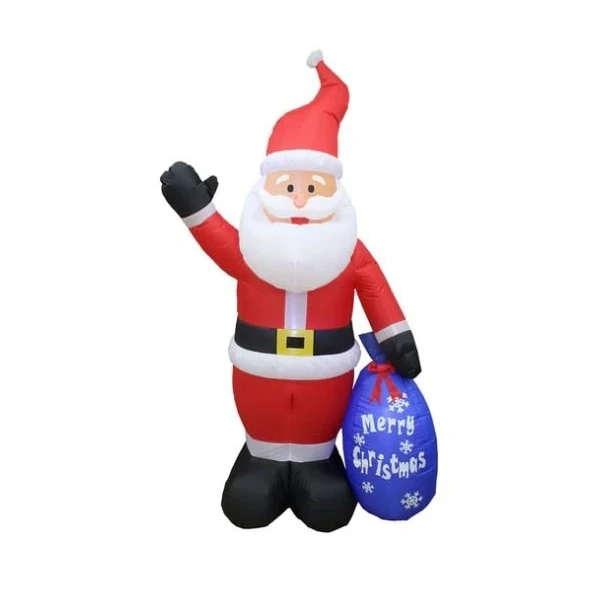 Christmas Inflatable 7ft Santa With Purple Gift Bag 1 Christmas Inflatable 7ft Santa With Purple Gift Bag