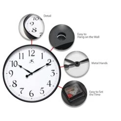 18" Black Office Clock -Zoro Tools Shop Infinity20Instruments20LTD 20016BKxx1567xxFunctionxx7b60ec