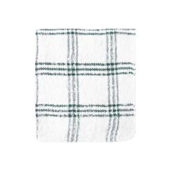 Value Basics Check Dish Cloth White Ground/Hunter Green Check