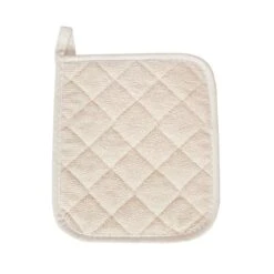 Value Basics Solid Quilted 100% Cotton Terry Pot Holder Natural Putty
