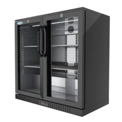 2 Door Back Bar Cooler Counter Height Glass Door Refrigerator With LED Lighting - 7.4 Cu.ft., Black -Zoro Tools Shop Koolmore20Supply20Inc 237068xx0ba6db