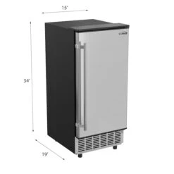 Stainless-Steel Built-In Ice Maker Machine With Large 25 Lb Cube Storage Basket, Full Cube Production -Zoro Tools Shop Koolmore20Supply20Inc 238161xxb05662