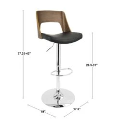 Valencia Adjustable Swivel Barstool In Walnut And Black Faux Leather 17 Valencia Adjustable Swivel Barstool In Walnut And Black Faux Leather -Zoro Tools Shop LumiSource20LLC BSxxVLNCIxxWLxxBKxxDIMxx2accc9