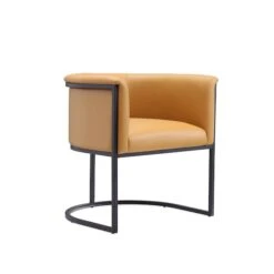 Bali Dining Chair In Saddle And Black