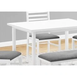 Monarch Specialties Dining Set, 5pcs Set, 40 In. Rectangular, Kitchen, Small, White Metal And Laminate, Grey Fabric -Zoro Tools Shop Monarch20Specialities Ixx1031xxfeatxxcebc44